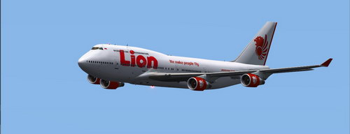 Gambar Pesawat Lion Air sedang terbang