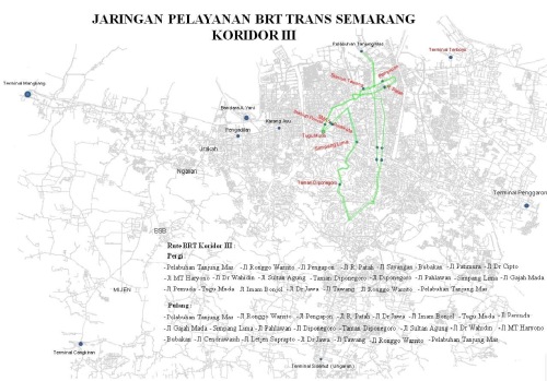 Trayek Rute Bus BRT Trans Semarang Koridor 3 III